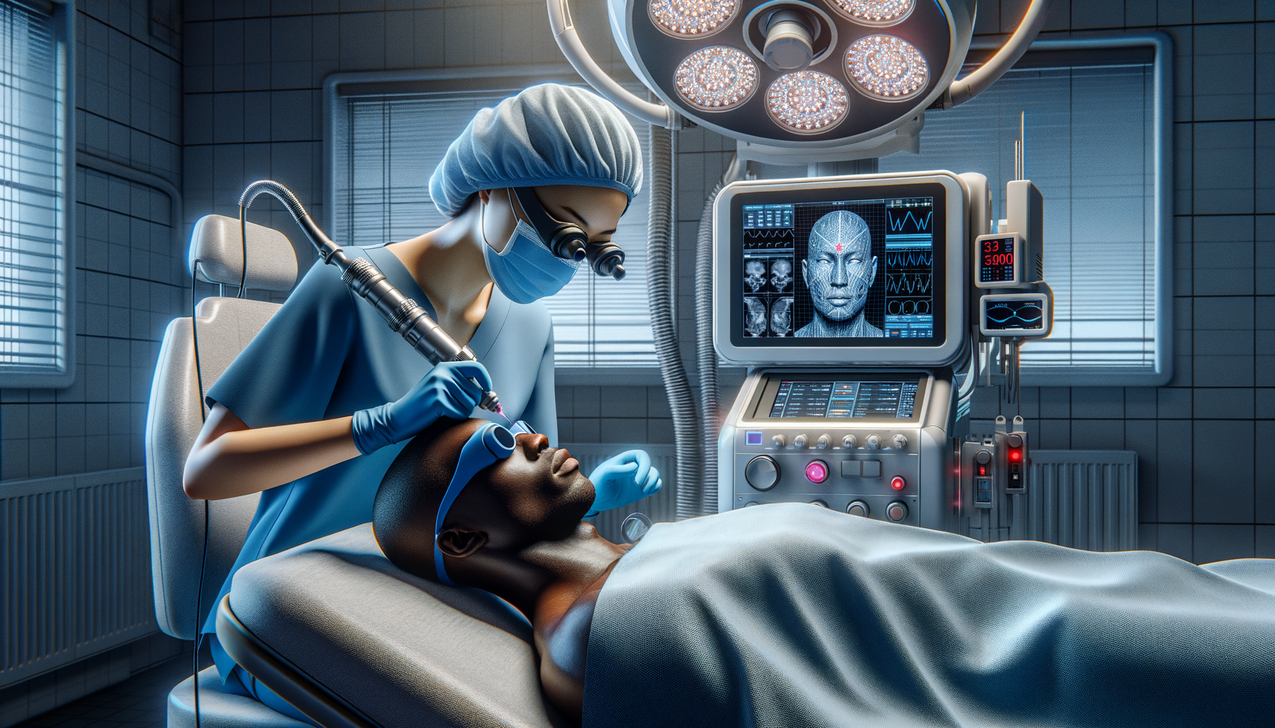 Photo laser facial contouring